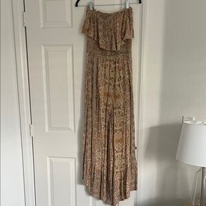ILLA ILLA Earthy Toned Patterned sleeveless jumpsuit
